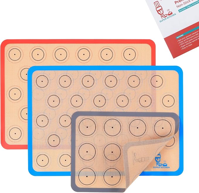 Silicone Baking Mat Macaron - Set of 3 (2 Half